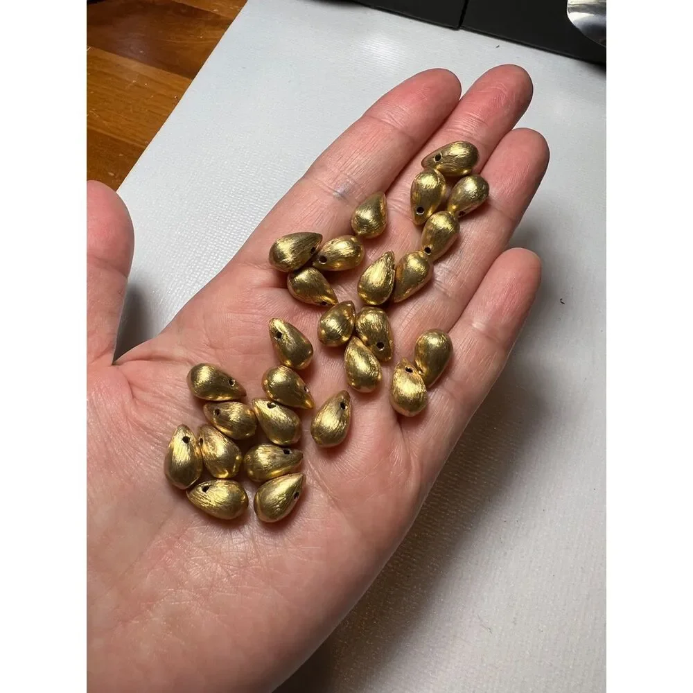 117 Gold Vermeil Beads Collection - Beading Starter Kit - Coin - Nuggets - Tear
